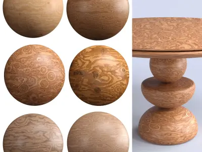 6 Simpel Wood Material PBR Texture