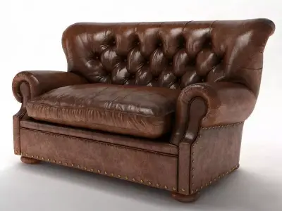 5 Churchill Leather Sofa 3D model