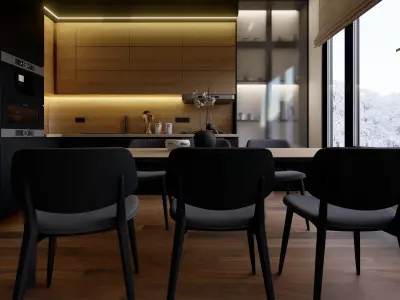 BLACK MINIMALIS KITCHEN 3D model