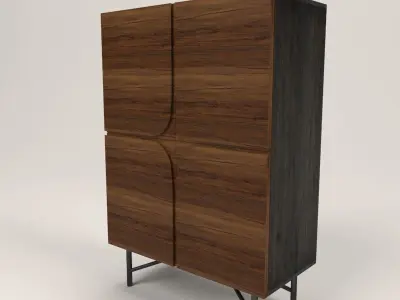 Lora 4 doors cabinet Low-poly 3D model