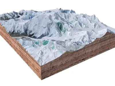 Denali Mountain Alaska USA 3D model