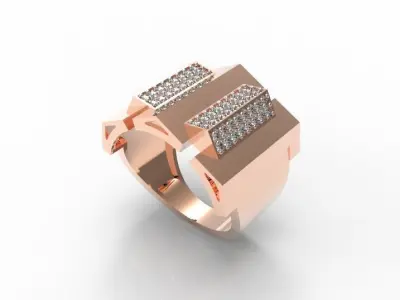 096 - Big Light Weighted Gents Ring - For men 3D print model