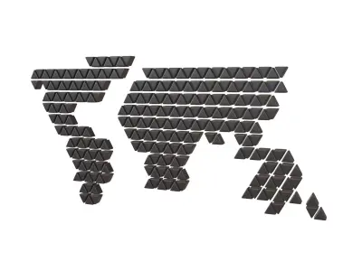 Earth Map Triangle Style v2 001 Low-poly 3D model