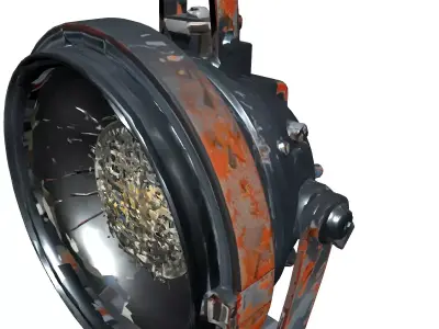 Industrial Rusty LED Spotlight Low-poly 3D model