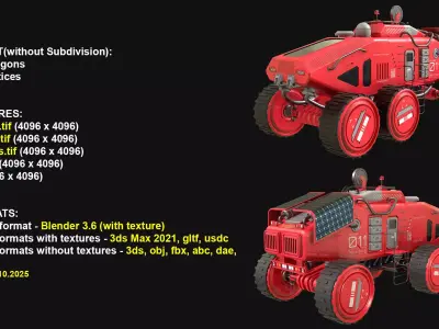 Mars Rover Concept-2-Red 3D model