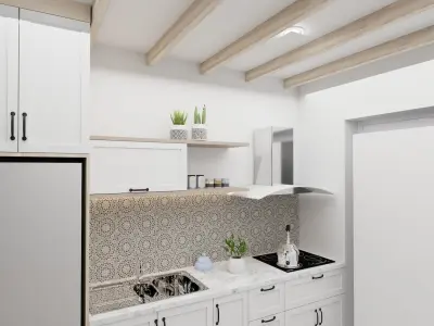 Interior Kitchen Design Scene Free 3D model