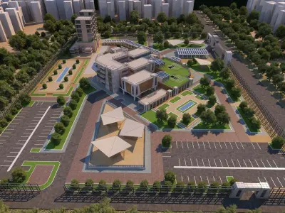 0145 - Research Center Architecture Project-2D Drawings-3D Files 3D model