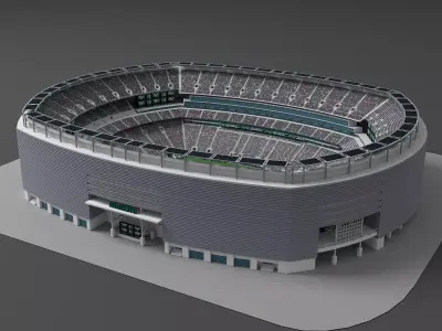 Modern American Football Stadium 3D Model Low-poly 3D model