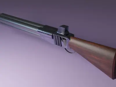 Sci-Fi animated Shotgun Low-poly 3D model