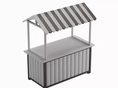 Food Stand 10 Low-poly 3D model