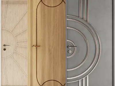 Set Modern Door 05 3D model