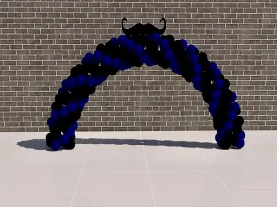 arch make from Balloons with mustache 3D model