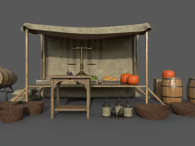 Camelot Market Square Low-poly 3D model