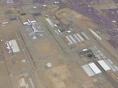 Jeddah - King Abdulaziz Airport Low-poly 3D model