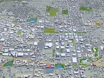 Tallahassee Florida USA 50km Low-poly 3D model