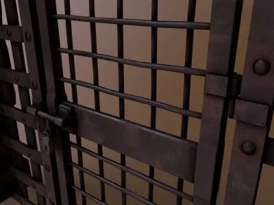 Dungeon Cell Door Gate Low-poly 3D model