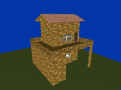 House low poly in minecraft Low-poly 3D model