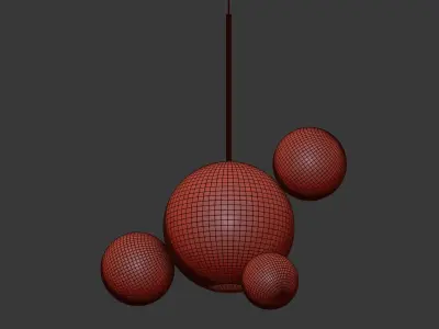 Suspension light Giopato Coombes Bolle bls 4 Lamp 3D model