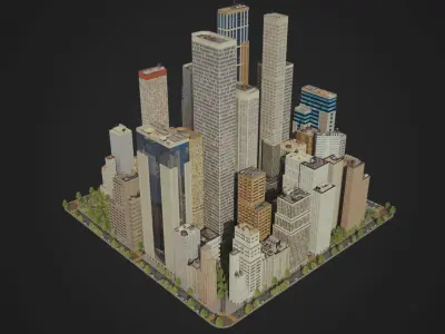 Realistic City S7 MAYA Low-poly 3D model