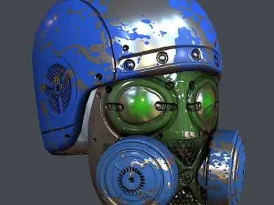 Gas mask helmet 3d model scifi Low-poly Low-poly 3D model 25