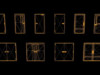 Low Polygon Door Pack Vol 01 Low-poly 3D model