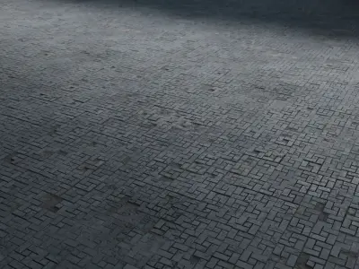 Basket Weave Stone Pavers Seamless PBR Material Texture