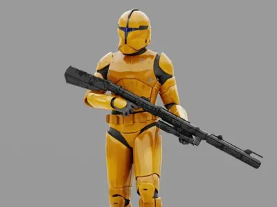 Clone Trooper   rigged character 3D model