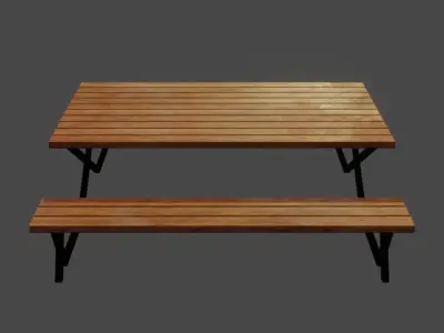 Picnic Table Low-poly 3D model