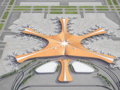 Beijing - Daxing International Airport - PKX Low-poly 3D model