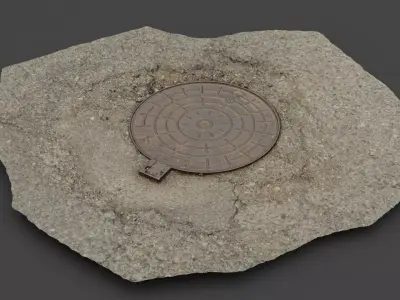 Cover manhole 09 raw scan  3D model