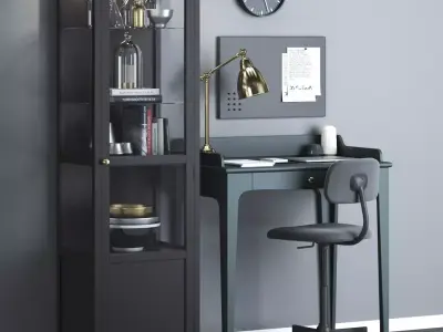 Workplace set with LOMMARP Desk 3D model