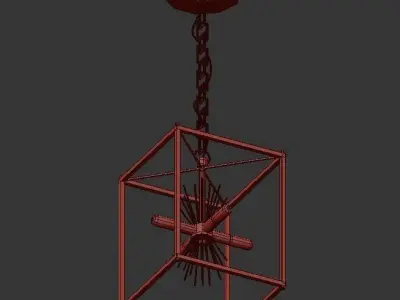 Gold Starburst Chandelier 3D model purchase