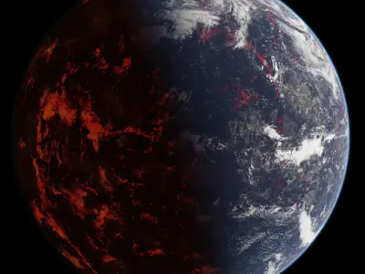 Planet Terakuul Volcanic 12K 3D model