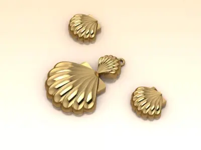 Aurelia Shell Half-Set jewelry 3D model - for her 3D print model