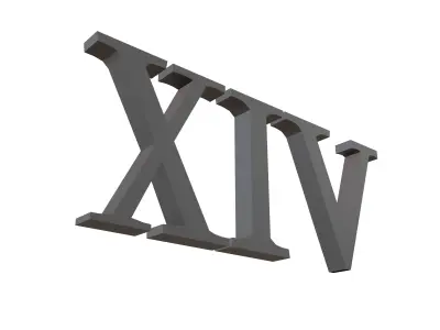 Roman Numerals 14 v1 001 Low-poly 3D model