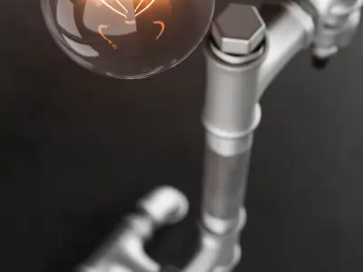 Loft Pipe Lamp 3D model