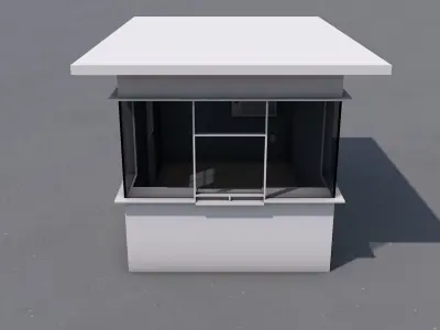 Security Booth Low-poly 3D model