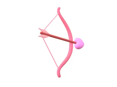 Cartoon Cupid Bow v1 002 Low-poly 3D model