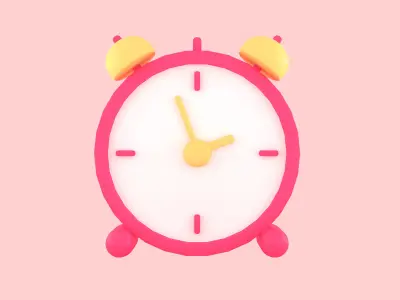 clock 3d cartoon Low-poly 3D model