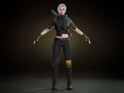 Adventure Girl 1  game character Low-poly 3D model