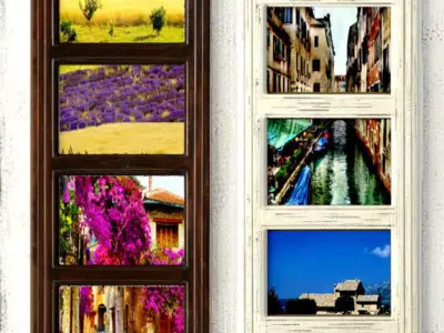 Paintings Collection 3D 7 wooden frame 3D model