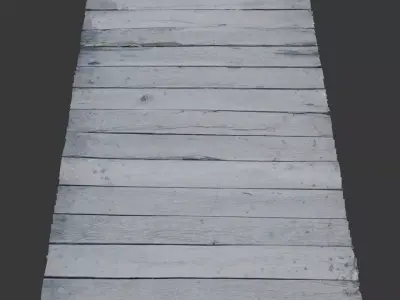  Weathered Wooden Planks Scan Low-poly 3D model