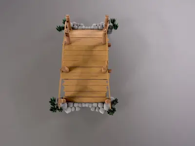 Wood Bridge 3d model Low-poly 3D model