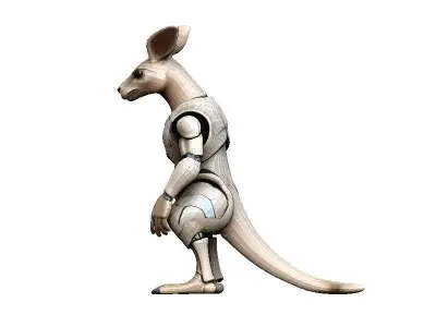 Kangaroo Cyborg Low-poly 3D model