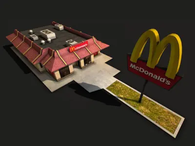 McDonalds Restaurant Low-poly 3D model