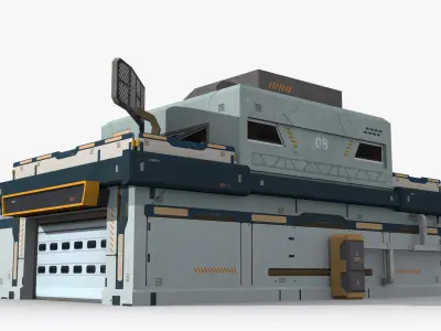 Factory Industrial Sci Fi x2 Low-poly 3D model