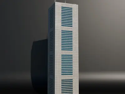 Low-poly procedural skyscrapers bundle Low-poly 3D model