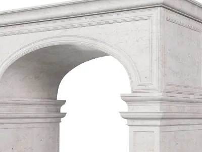Classic Stone Arcade Facade with Opening Columns  3D model