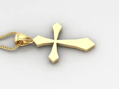 Light Gold 18K Cross Pendant 2CP009 3D print model