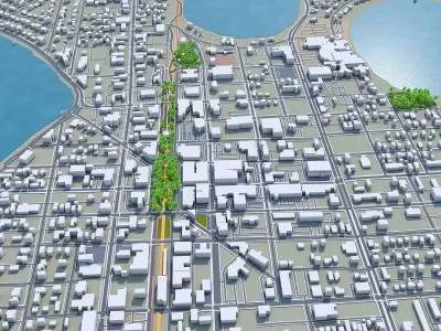 Winter Haven Florida USA 25km Low-poly 3D model